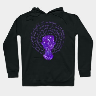 Night Galaxy Positive Affirmations Female Silhouette Hoodie